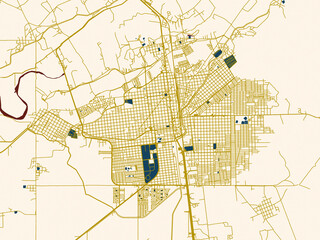 Fototapeta premium Navojoa, Mexico – minimalist flat city map