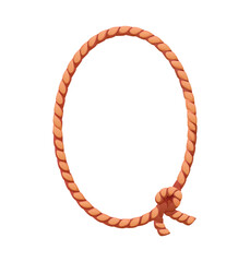 Pirate signboard frame and heraldry icon of ship rope cord or lasso, cartoon vector. Caribbean corsair or pirate sign board frame of boat cord for medieval sailing or seafaring signage