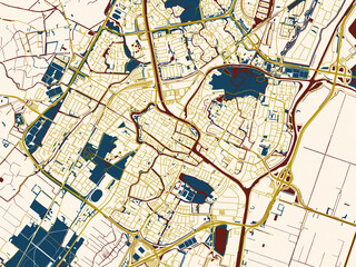 Fototapeta premium Abstract city map of Alkmaar, Netherlands
