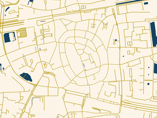 Decorative City Map Poster Enschede