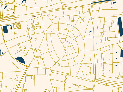 Decorative city map poster of Enschede Centrum, Netherlands
