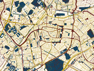 Obraz premium Decorative city map poster of Leiden, Netherlands