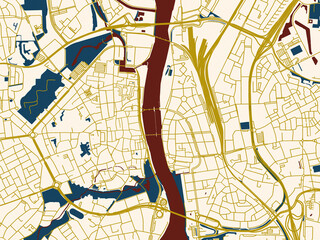 Obraz premium Abstract city map of Maastricht Centrum, Netherlands