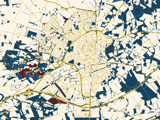 Fototapeta premium Decorative city map poster of Oldenzaal, Netherlands