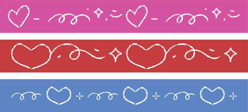 Handdrawn Love Ornament Valentine Border Collection