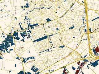 Clean urban street map of Veldhoven, Netherlands
