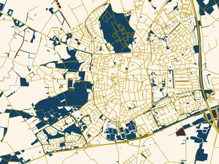 Obraz premium City street layout map of Venray, Netherlands