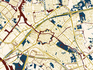 Abstract City Map Zwolle Netherlands