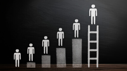 Business personal development and success. Business career progress and success