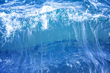 Beautiful clean turquoise wave. Background. Space for text.