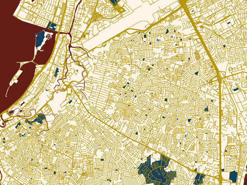 Decorative city map poster of Paranaque City, Philippines