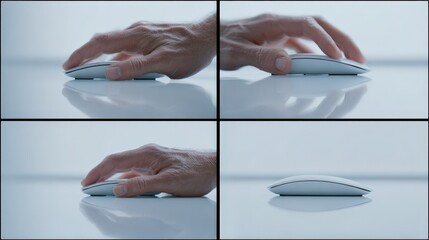 Close-up of hand using computer mouse