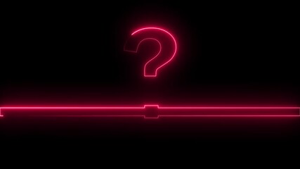 Pink Neon Question Mark Symbol Above a Horizontal Glowing Line on Black Background Abstract Concept of Inquiry and Mystery - Powered by Adobe