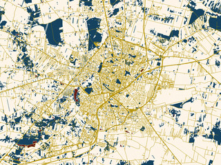 Obraz premium Decorative city map poster of Radom, Poland
