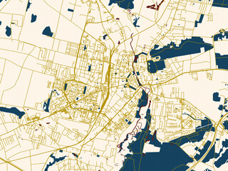Fototapeta premium Clean urban street map of Slupsk, Poland