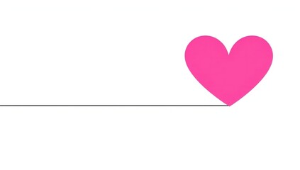 Pink heart on line