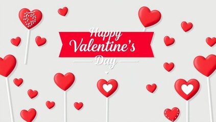Happy valentine's day with heart lollipops