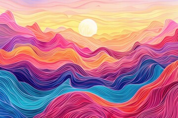 Fototapeta premium Illustration Mountain valley backgrounds outdoors graphics.