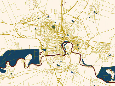 Arad, Romania &ndash; minimalist flat city map
