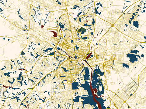 Belgorod, Russian Federation &ndash; minimalist flat city map