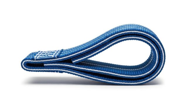 Blue textile sling on an isolated white background and Wrestling, Wrestler, Sports, Combat, Strength.