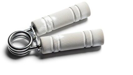 Grey foam handled spring forearm hand exerciser device and Wrestling, Wrestler, Sports, Combat, Strength.