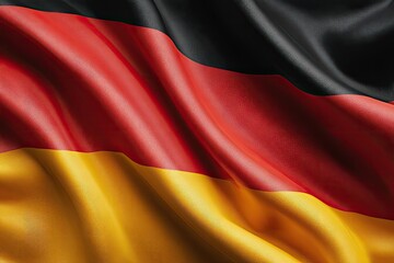 Obraz premium German flag ripples in sunlight, showing black, red, & gold texture
