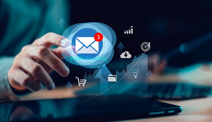 Illustrating power of digital marketing and online strategy, this image captures the essence of modern communication tools, growth analytics, conversion-focused technology in digital business world.