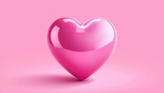 Bright pink heart on pink background