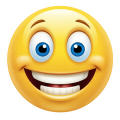 Happy face emoji isolated on transparent background