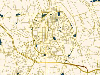 Fototapeta premium Modern flat map of Yuanlin, Taiwan