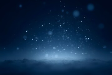 A dark blue night sky with stars and clouds at the bottom horizon high-quality professional