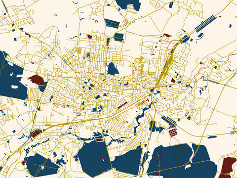 City street layout map of Drohobych, Ukraine