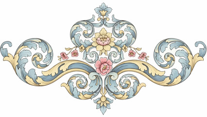 Elegant Floral Swirl Ornament Vintage Design Element. © Ping