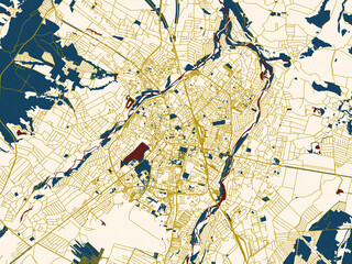 Fototapeta premium Clean urban street map of Ivano-Frankivsk, Ukraine