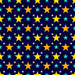 Colorful Starry Night Repeating Pattern