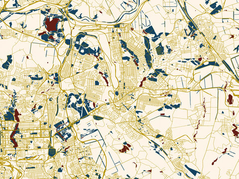 Decorative city map poster of Makiivka, Ukraine