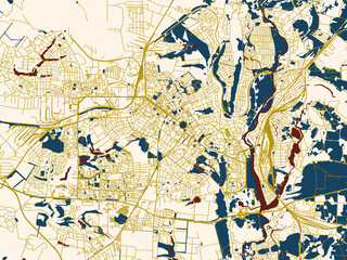 Naklejka premium Urban map background of Poltava, Ukraine