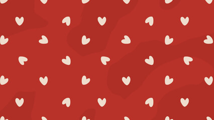 Festive Pattern, Hearts, Red Background, Digital Art, Playful Design, Abstract Viewpoint, Love Concept