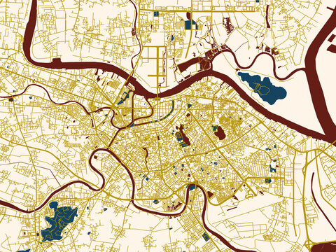 Modern flat map of Haiphong, Viet Nam