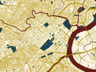 Obraz premium Urban map background of Ho Chi Minh City Center, Viet Nam