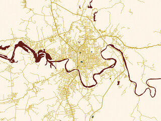 Abstract city map of Kon Tum, Viet Nam © W&S Stock