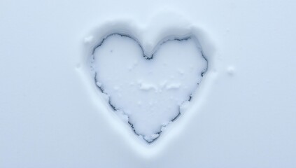 Fototapeta premium Heart shaped snow impression