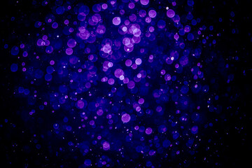 Blurred photo with purple violet and blue dots visible glittering, shining brightly look and feel luxurious