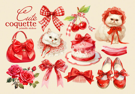 Charming Vintage Inspired Sticker Design Set