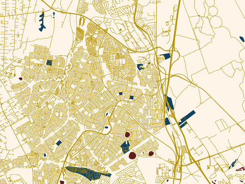 Urban map background of Tembisa, South Africa