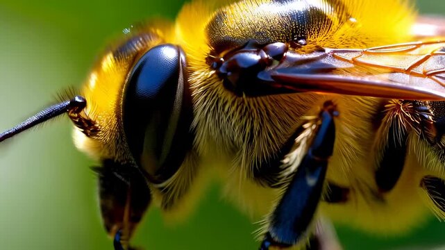 Close-up of a Honey Bee in Nature