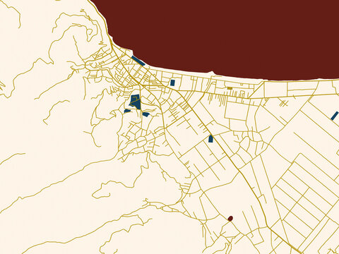 Urban map background of Pogradec, Albania