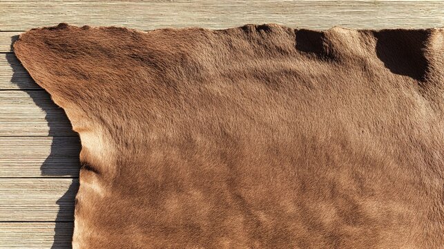 taut. Animal hide stretched on wooden frame, textured surface in sunlight. wildlife magazines, conservation campaigns, designed for eco-tourism storytelling and nature documentaries and education.