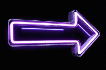 Vibrant 3D Neon Arrow Sign with Zigzag Pattern on Black Background
